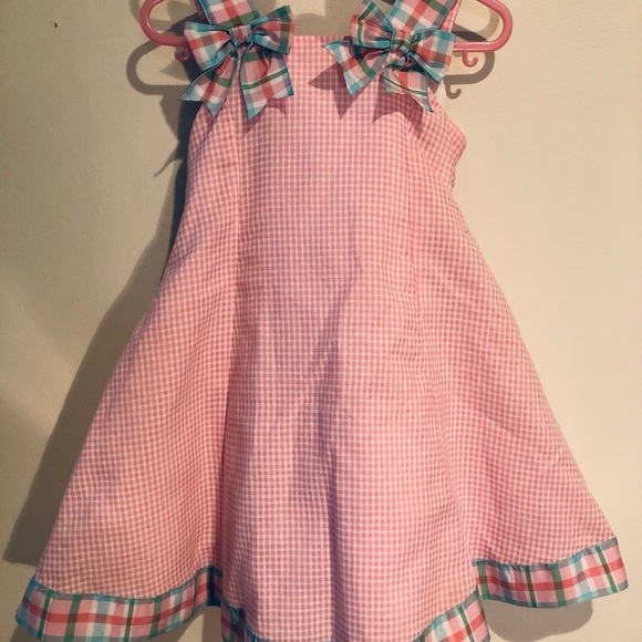 Bonnie Jean Other - Toddler gingham pastel dress bows Easter church everyday vacation beach school